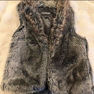 Express Faux Fur Vest - size small